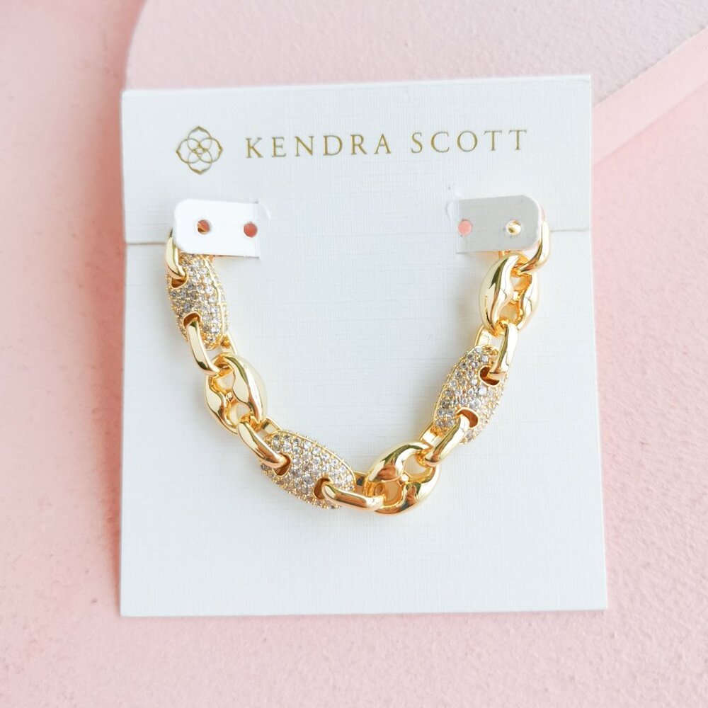 Kendra Scott Gold Pavé Link Bracelet - Gold W/ White CZ